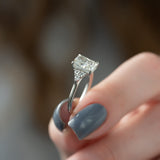Cluster Engagement Ring Featuring 2.0 CT Radiant Moissanite 4