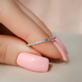 0.10 TCW Round Moissanite Unique Wedding Band - farrellouise