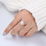 Oval Cluster Lab-Grown Diamond Engagement Ring