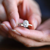 Stunning 1.0 - 2.0 CT Oval Moissanite Engagement Ring with Hidden Halo Design 2
