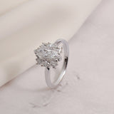 Stunning 1.0 - 2.0 CT Marquise Moissanite Engagement Ring with Cluster Design 10