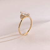 Stunning 1.0 - 2.0 CT Marquise Moissanite Engagement Ring with Cluster Design 7