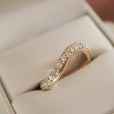 Curved Wedding Band Featuring 1.65 TCW Oval Moissanite 1