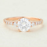 Round Pave Lab-Grown Diamond Engagement Ring