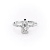 Hidden Halo Engagement Ring Featuring 2.50 CT Pear Moissanite 1