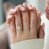 Hidden Halo Engagement Ring Featuring 2.50 CT Pear Moissanite 4