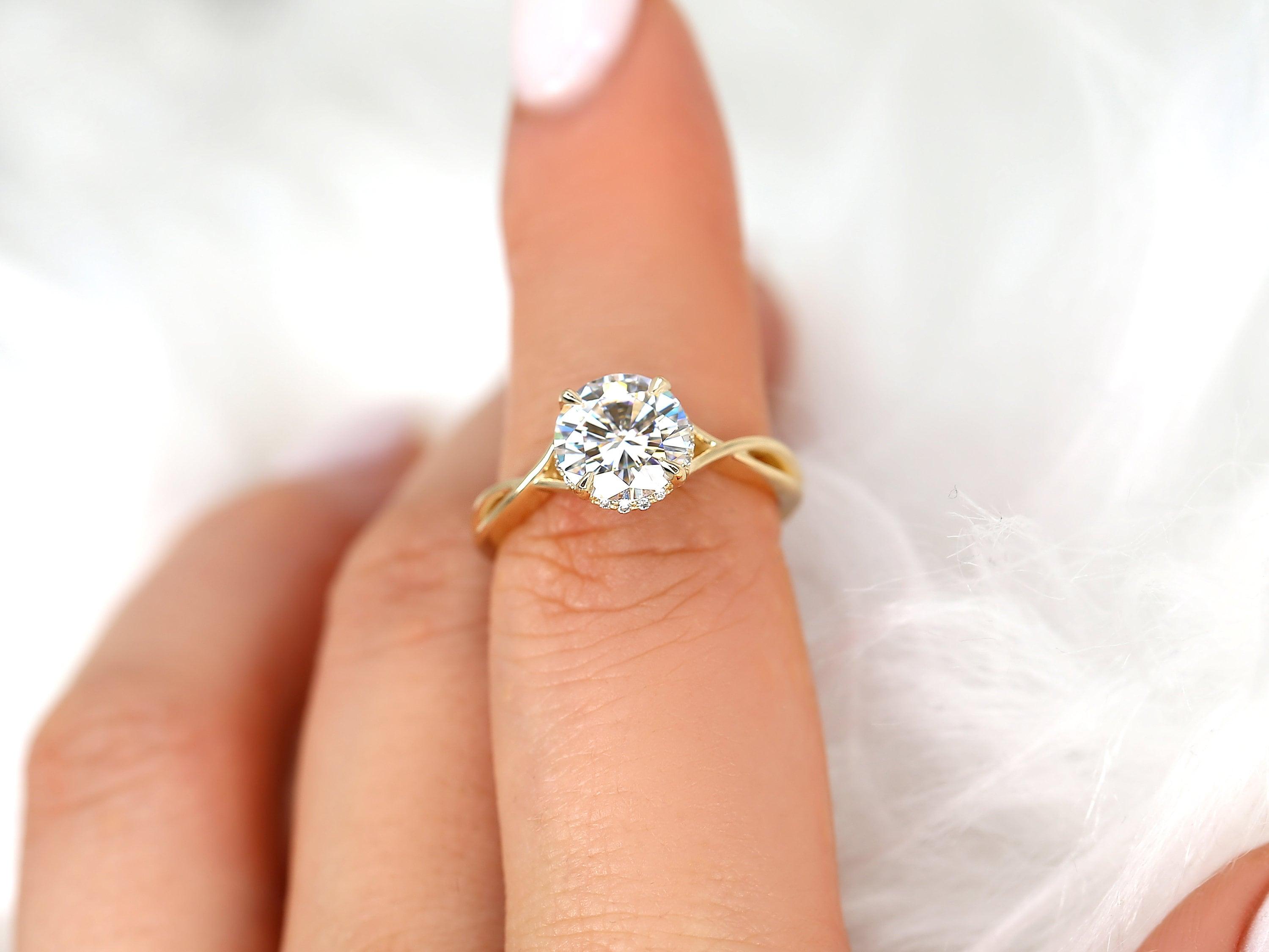 Round Hidden Halo Lab Grown Diamond Engagement Ring