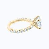Cushion Hidden Halo & Pave Lab Grown Diamond Engagement Ring