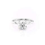 Hidden Halo Engagement Ring Featuring 3.0 CT Round Moissanite 1