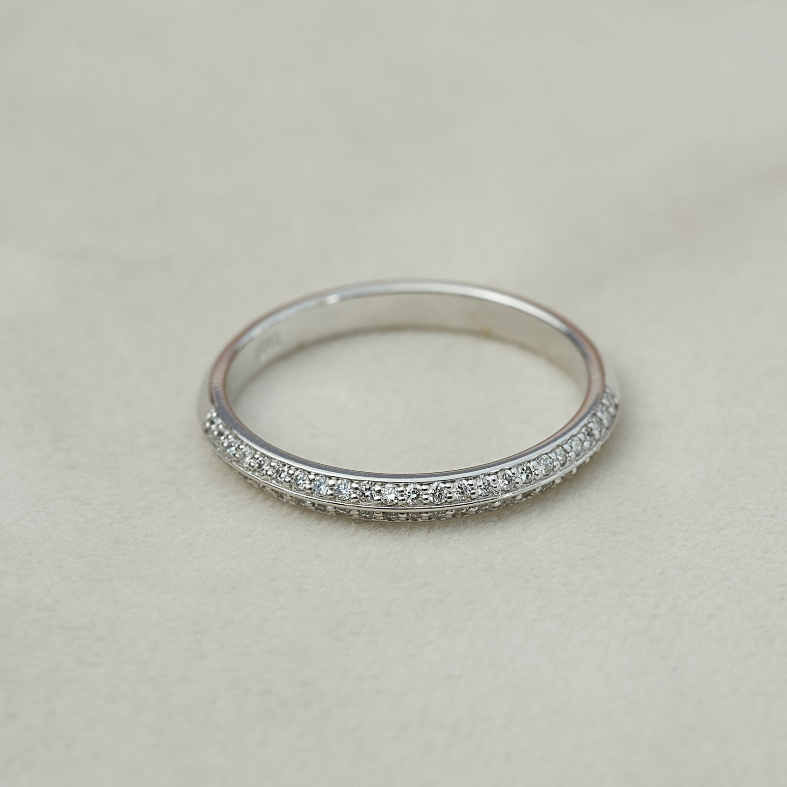 Double Row Wedding Band Featuring 0.25 TCW Round Moissanite 2