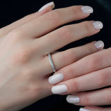 Double Row Wedding Band Featuring 0.25 TCW Round Moissanite 5