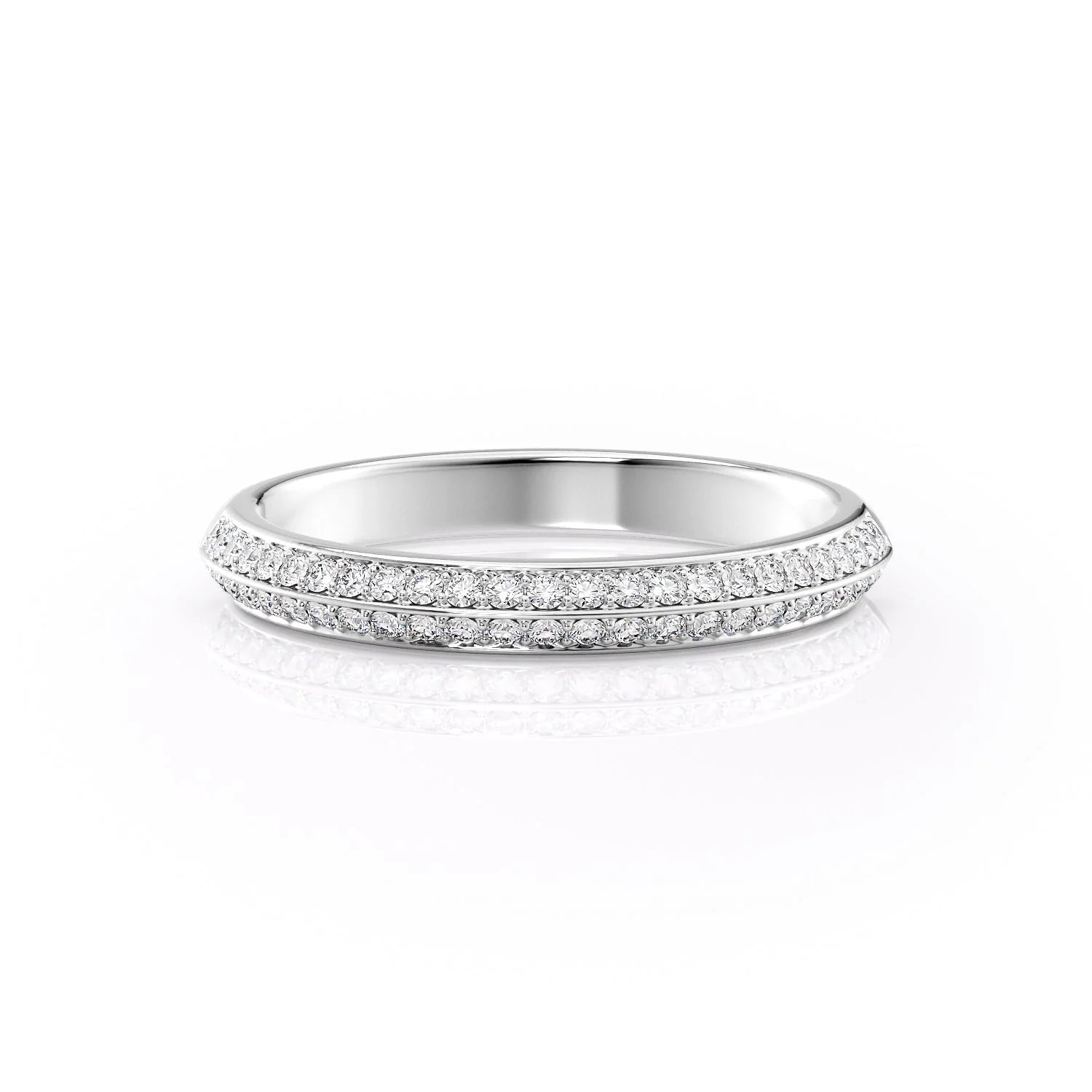 Double Row Wedding Band Featuring 0.25 TCW Round Moissanite 1