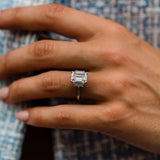 2.60 CT Emerald Three Stone Moissanite Engagement Ring 3