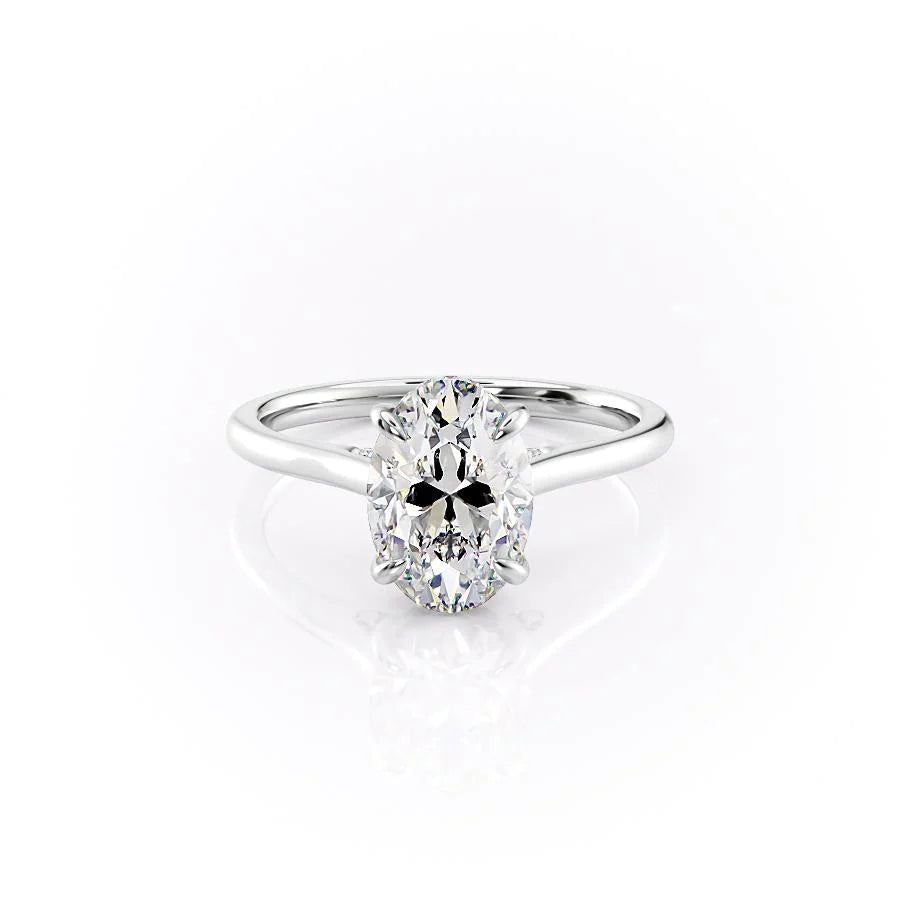 Hidden Halo Engagement Ring Featuring 1.50 CT Oval Moissanite 1