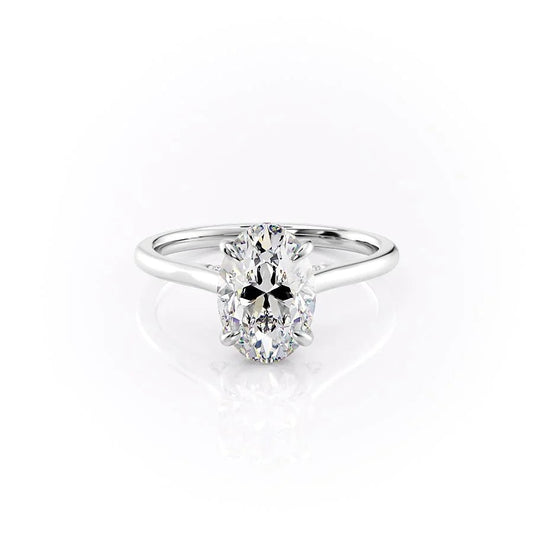 Hidden Halo Engagement Ring Featuring 1.50 CT Oval Moissanite 1
