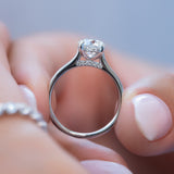 Hidden Halo Engagement Ring Featuring 1.50 CT Round Moissanite 5