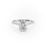 Hidden Halo Engagement Ring Featuring 2.50 CT Oval Moissanite 1