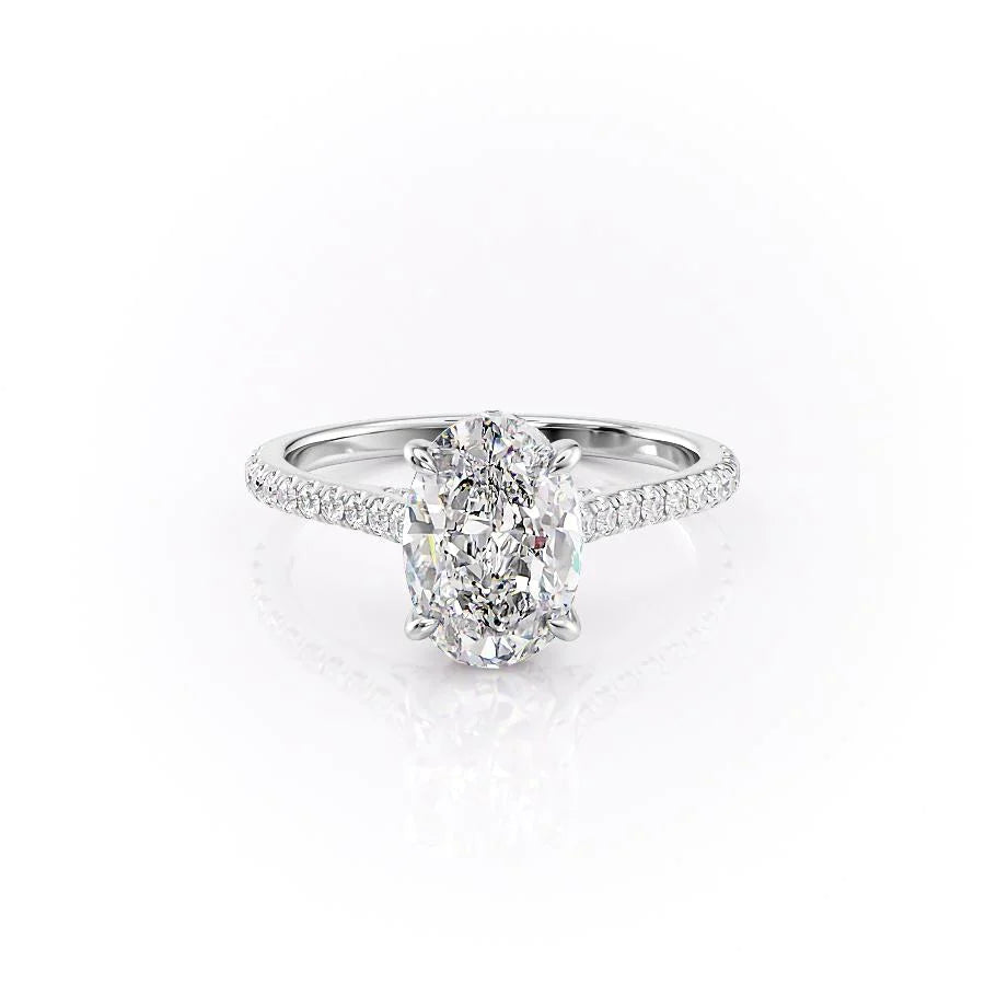 Hidden Halo Engagement Ring Featuring 2.50 CT Oval Moissanite 1