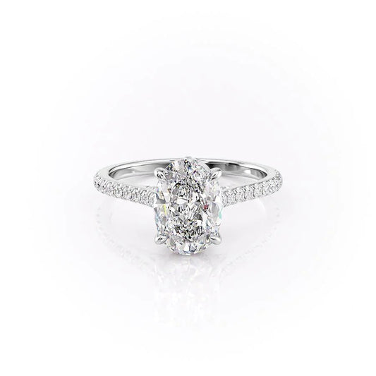 Hidden Halo Engagement Ring Featuring 2.50 CT Oval Moissanite 1