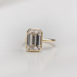 Emerald Solitaire Lab Grown Diamond Engagement Ring