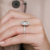 Cushion Halo & Pave Lab Grown Diamond Engagement Ring