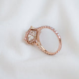 Pear Halo & Pave Cathedral Lab Grown Diamond Engagement Ring