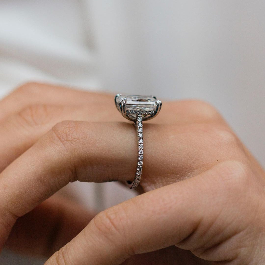 Radiant Pave Lab Grown Diamond Engagement Ring