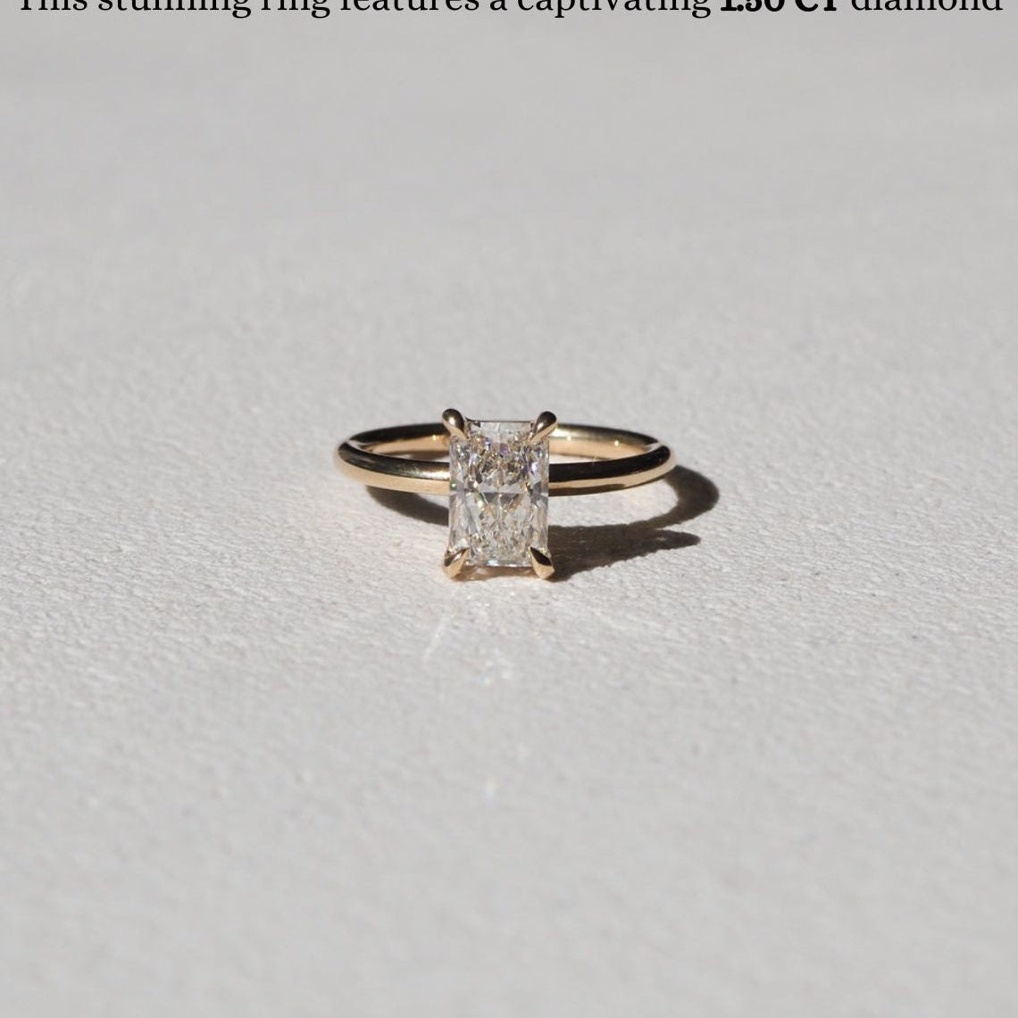 Solitaire Engagement Ring Featuring 1.5 CT Radiant Moissanite 4