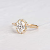 Oval Halo & Pave Lab Grown Diamond Engagement Ring