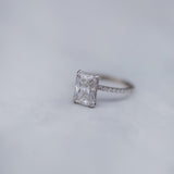 2.70 CT Radiant Solitaire Hidden Halo & Pave Moissanite Engagement Ring 7