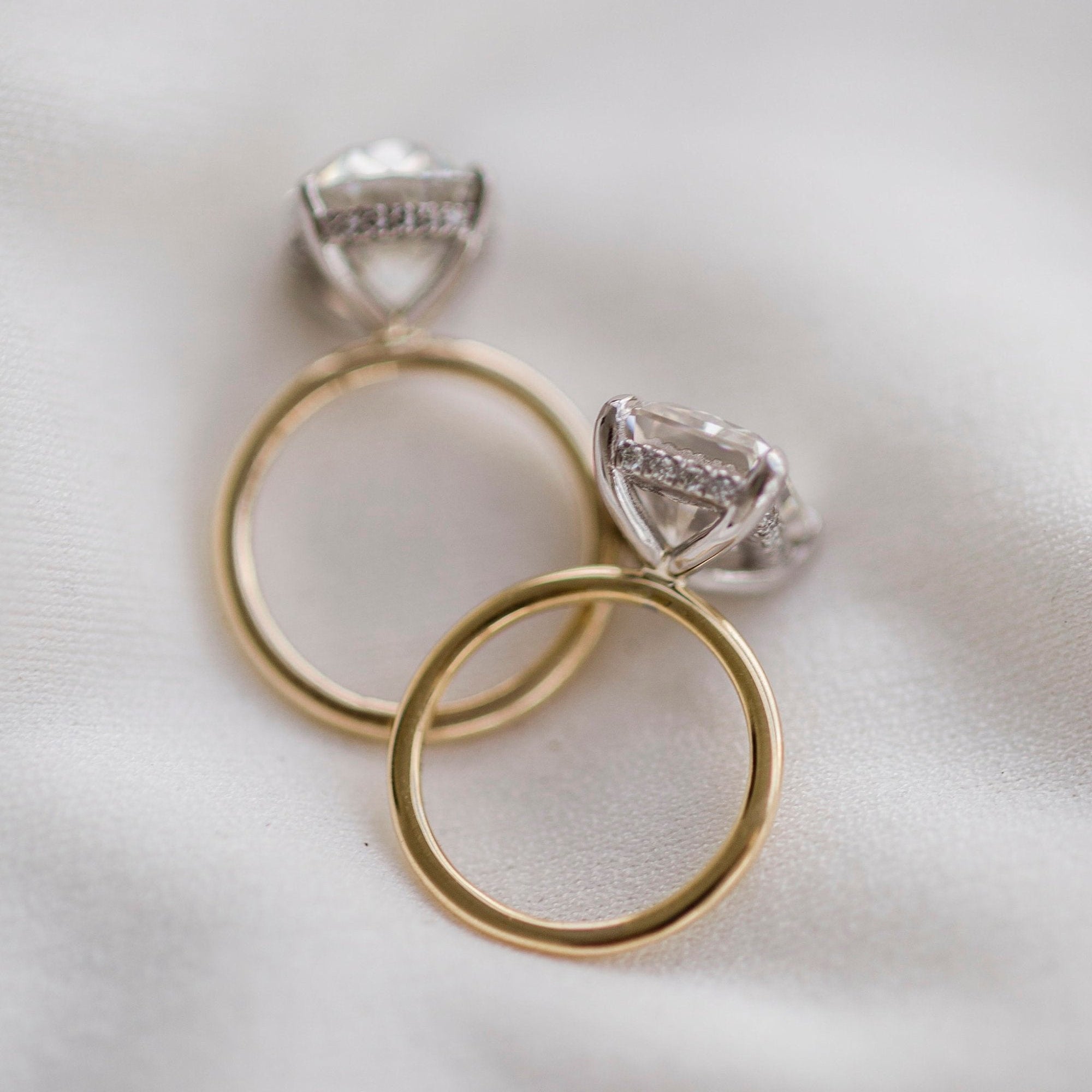 Radiant Hidden Halo Lab Grown Diamond Engagement Ring