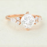 Cushion Cluster Lab-Grown Diamond Engagement Ring