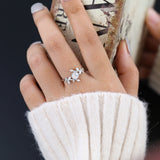 Round Cluster Lab-Grown Diamond Engagement Ring