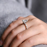 Stunning 1.0 - 2.0 CT Pear Moissanite Engagement Ring with Pave Design 4