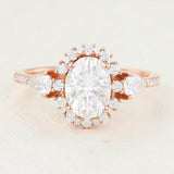 Oval Cluster Lab-Grown Diamond Engagement Ring