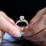 Stunning 1.0 - 2.0 CT Oval Moissanite Engagement Ring with Cluster Design 4