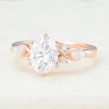 Oval Cluster Lab-Grown Diamond Engagement Ring