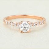 Round Pave Lab-Grown Diamond Engagement Ring