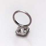 4.4 CT Radiant Double Halo Moissanite Engagement Ring 3
