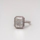Radiant Halo & Pave Lab Grown Diamond Engagement Ring