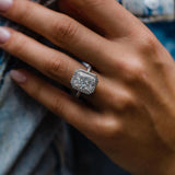 Radiant Halo & Pave Lab Grown Diamond Engagement Ring