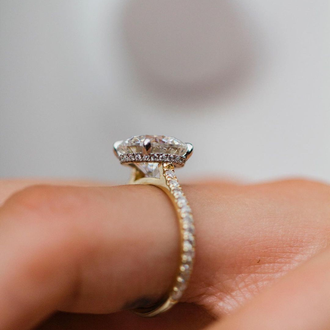 2.75 CT Round  Pave Moissanite Engagement Ring