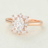 Oval Cluster Lab-Grown Diamond Engagement Ring