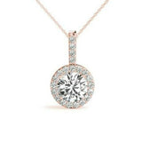 Halo 0.85 Carats Round Shape Moissanite Necklace 3
