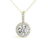 Halo 0.85 Carats Round Shape Moissanite Necklace 2