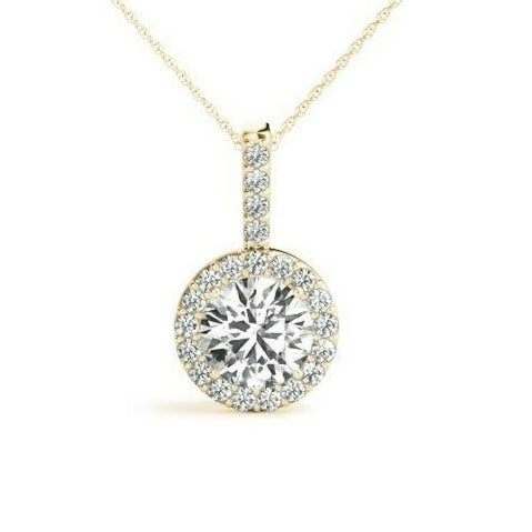 Halo 0.85 Carats Round Shape Moissanite Necklace 2