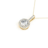 Halo 0.85 Carats Round Shape Moissanite Necklace 4