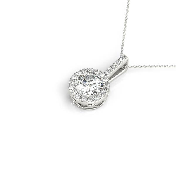 Halo 0.85 Carats Round Shape Moissanite Necklace 5