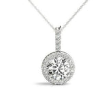 Halo 0.85 Carats Round Shape Moissanite Necklace 1
