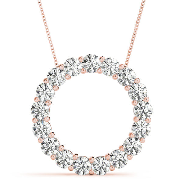 Circle Pendant  2.0 Carats Round Shape Moissanite Necklace 3